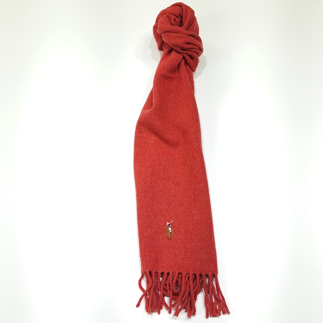 MX609 폴로 90s 이태리판 램스울 포니자수 레드 머플러 목도리 상품이미지3