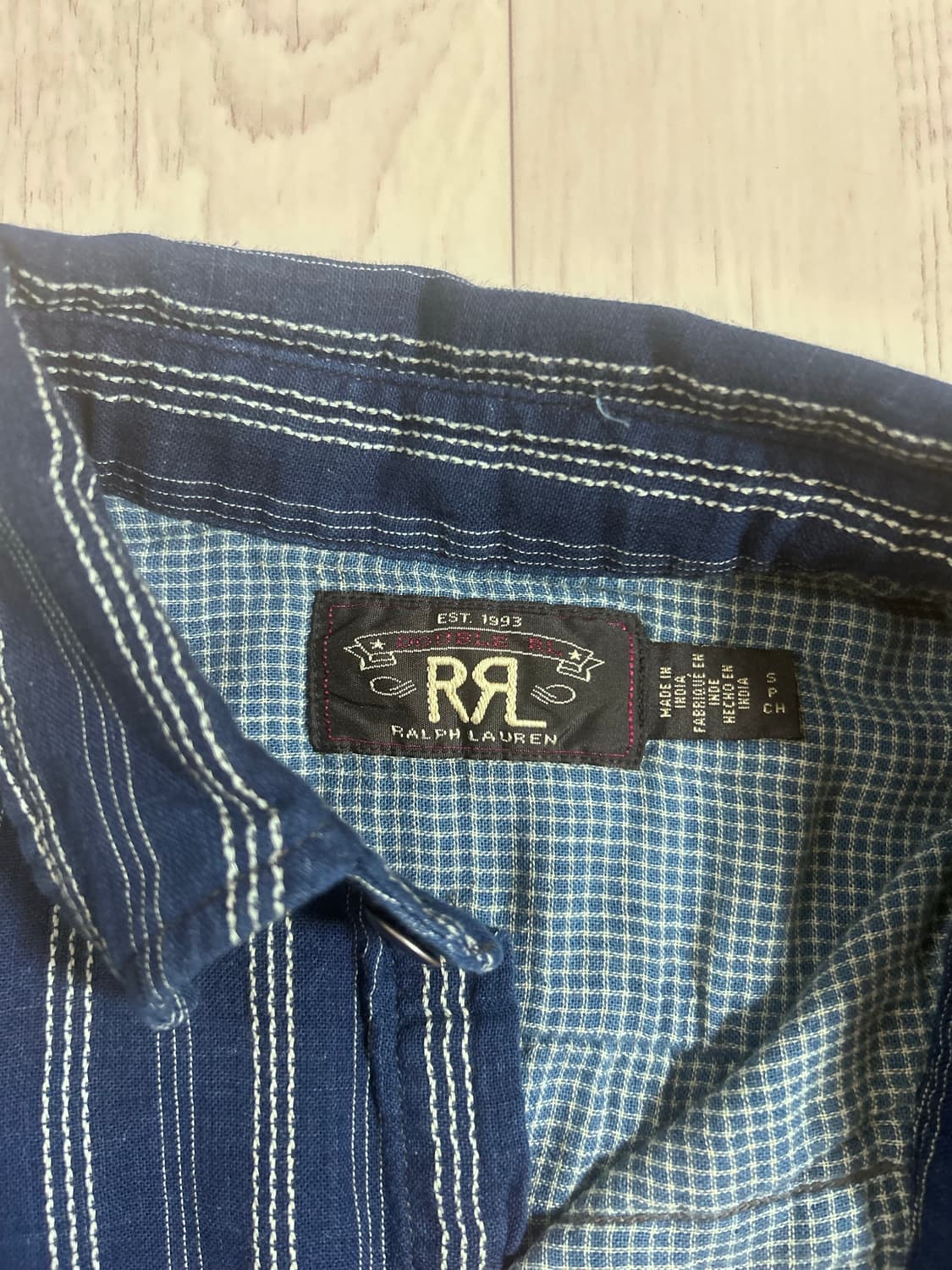 RRL 더블페이스 와바시 자수 워크 셔츠 S 상품이미지3