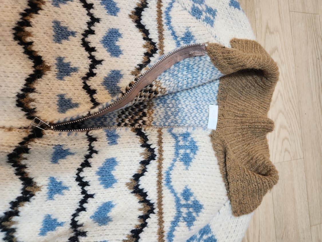 빈티지 패턴 니트 집업 가디건 상품이미지5