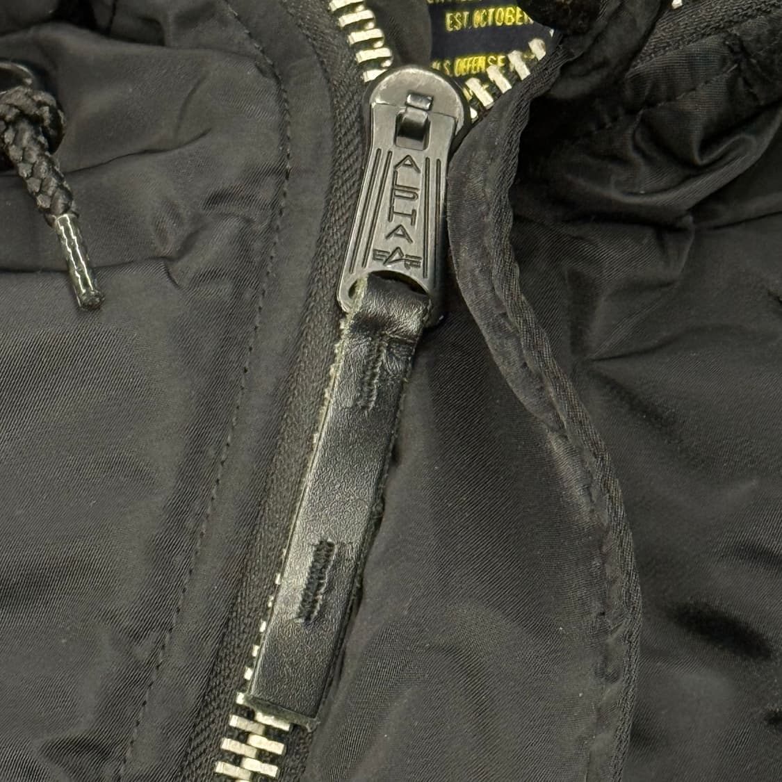 [정품/S] 알파인더스트리 블랙 퍼 후드 패딩 점퍼 b10 상품이미지7