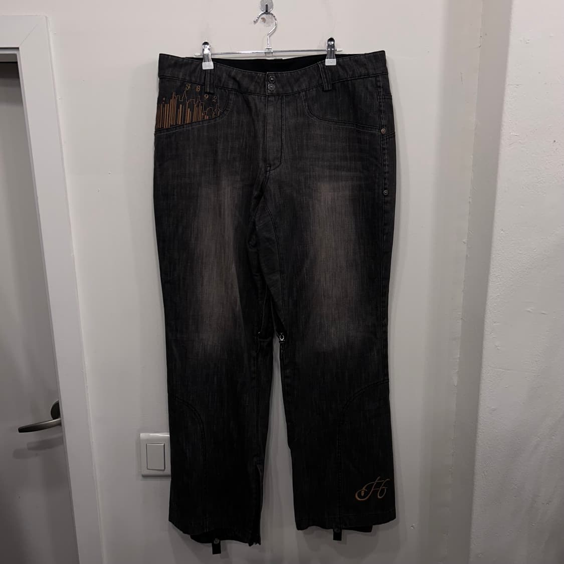 FUBU 992 흑청 데님 자수로고 스키 보드팬츠 상품이미지2