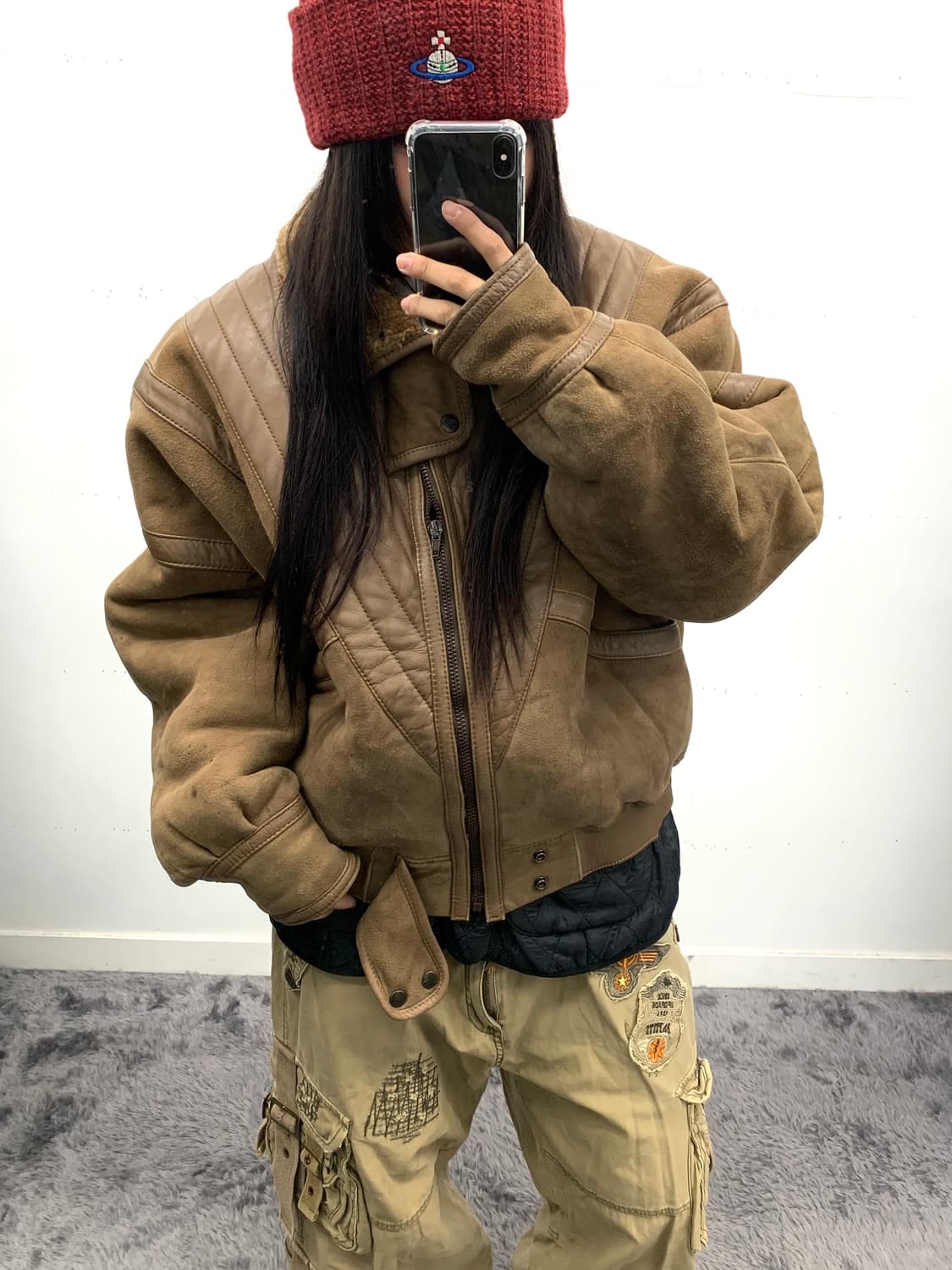 이태리 무통 무스탕 봄버 상품이미지2