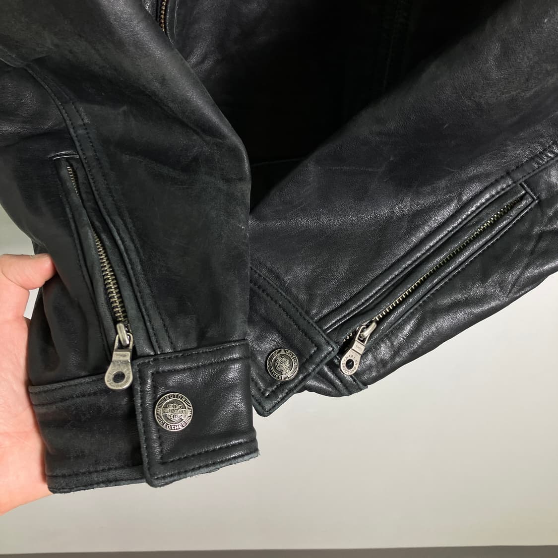 할리데이비슨 모터사이클 블랙 가죽 자켓 XL 상품이미지9