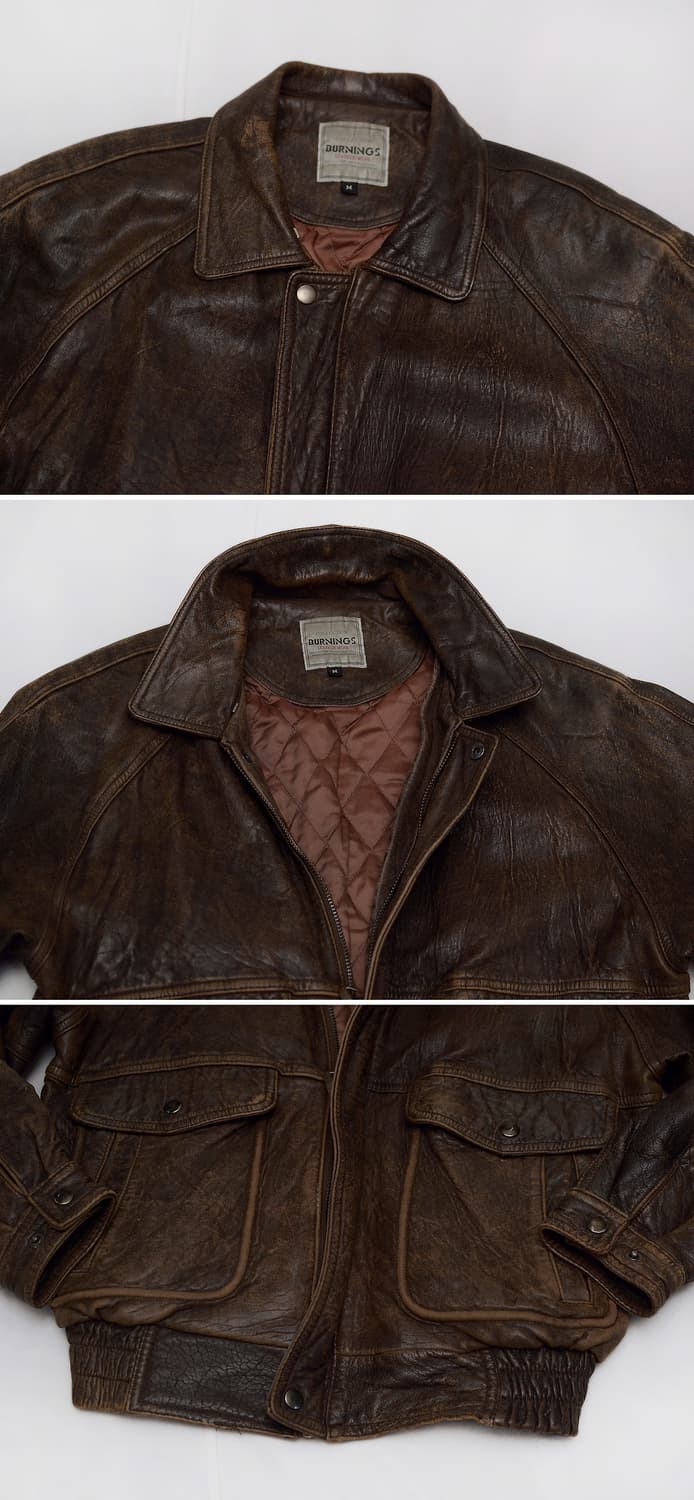 버닝 컬렉션 재팬 쉽스킨 러스틱 레더 A2 가죽 봄버 (100+) 상품이미지4