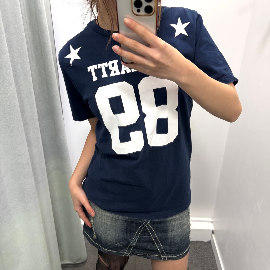 칼하트 네이비 별 프린팅 반팔티 상품이미지2