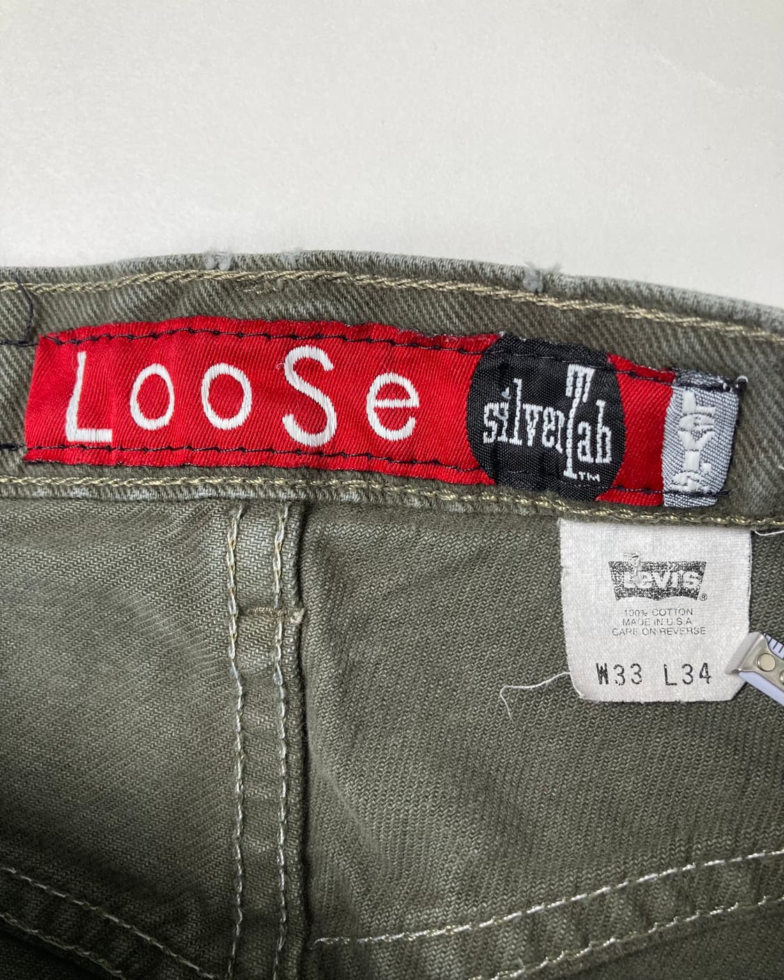 90s Levi's Silvertab Jeans (olive green) 상품이미지3