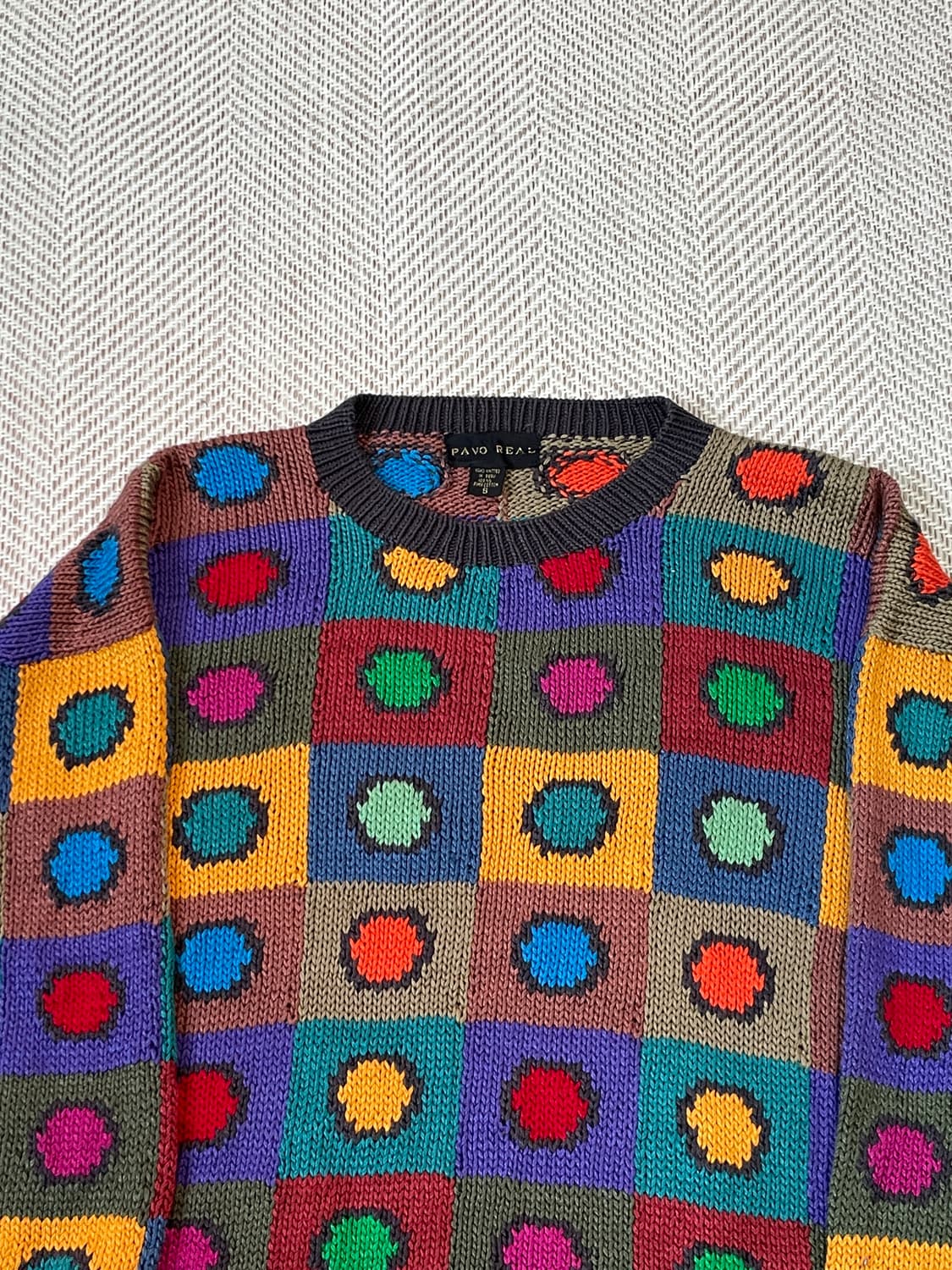 PAVO READ 핸드니팅 피마코튼 아트 패턴 니트  J03331 상품이미지3