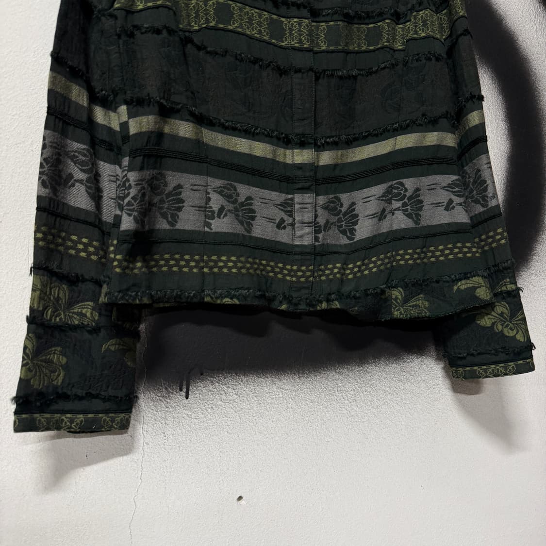 VTG 빈티지 페어리 그런지 그린 패턴 테슬 크롭 자켓 상품이미지4