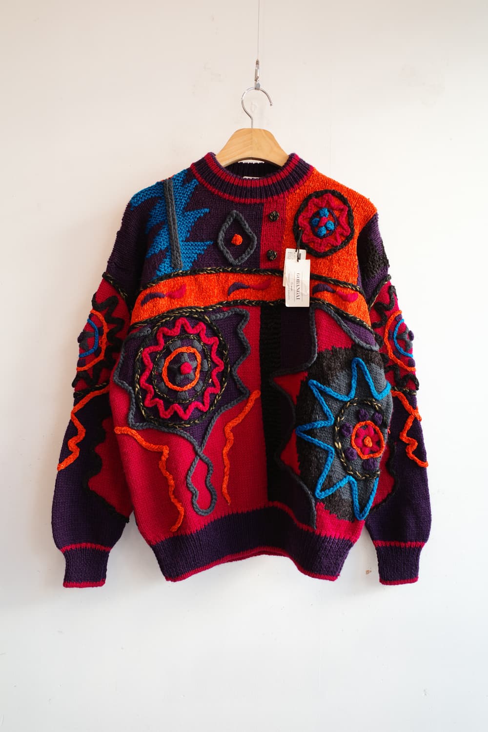 GOBANGAI 유니크 패턴 울 니트 (새상품) 상품이미지1