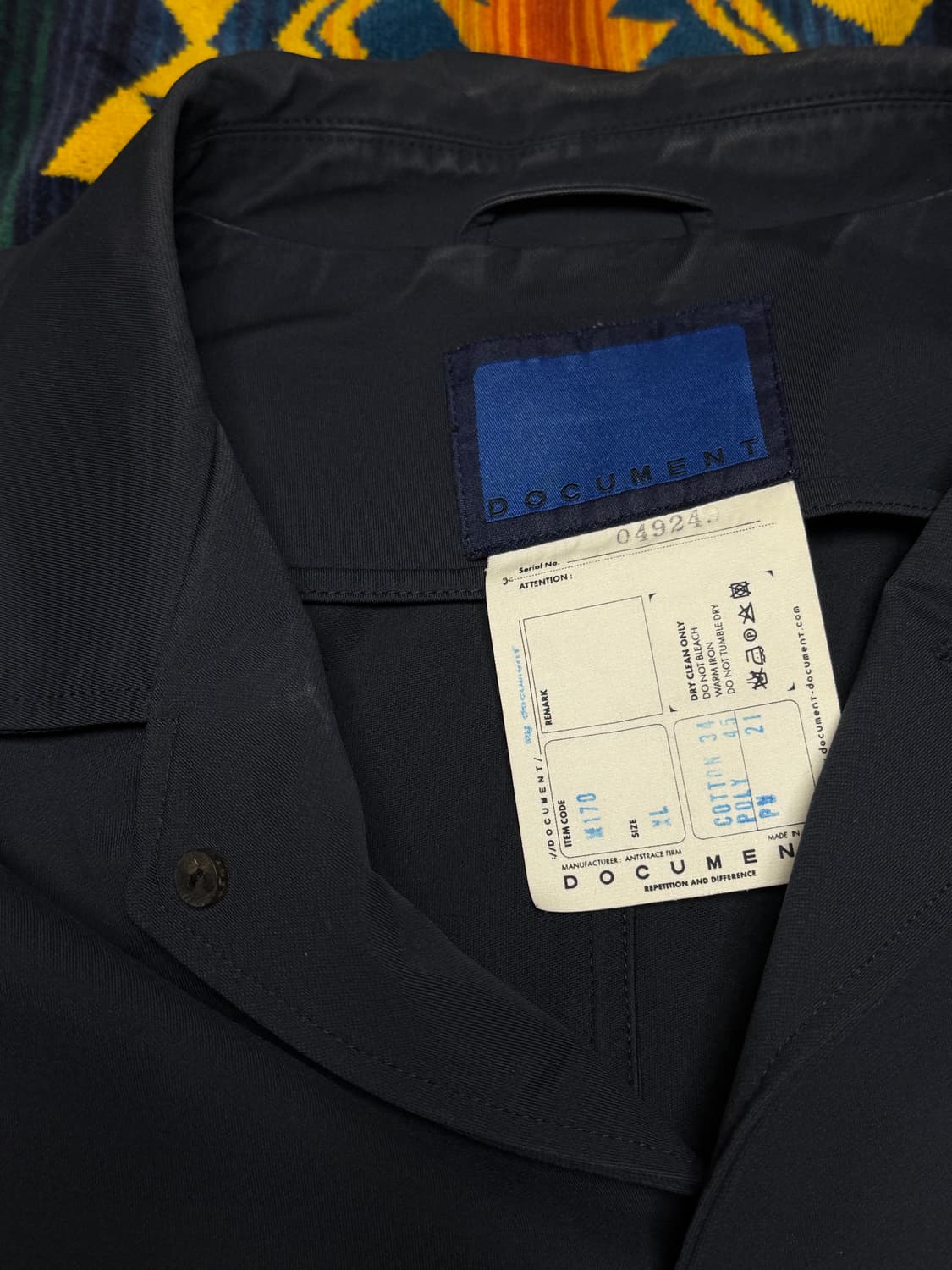 *도큐먼트 코튼 커버올 폴리 자켓 XL 상품이미지3