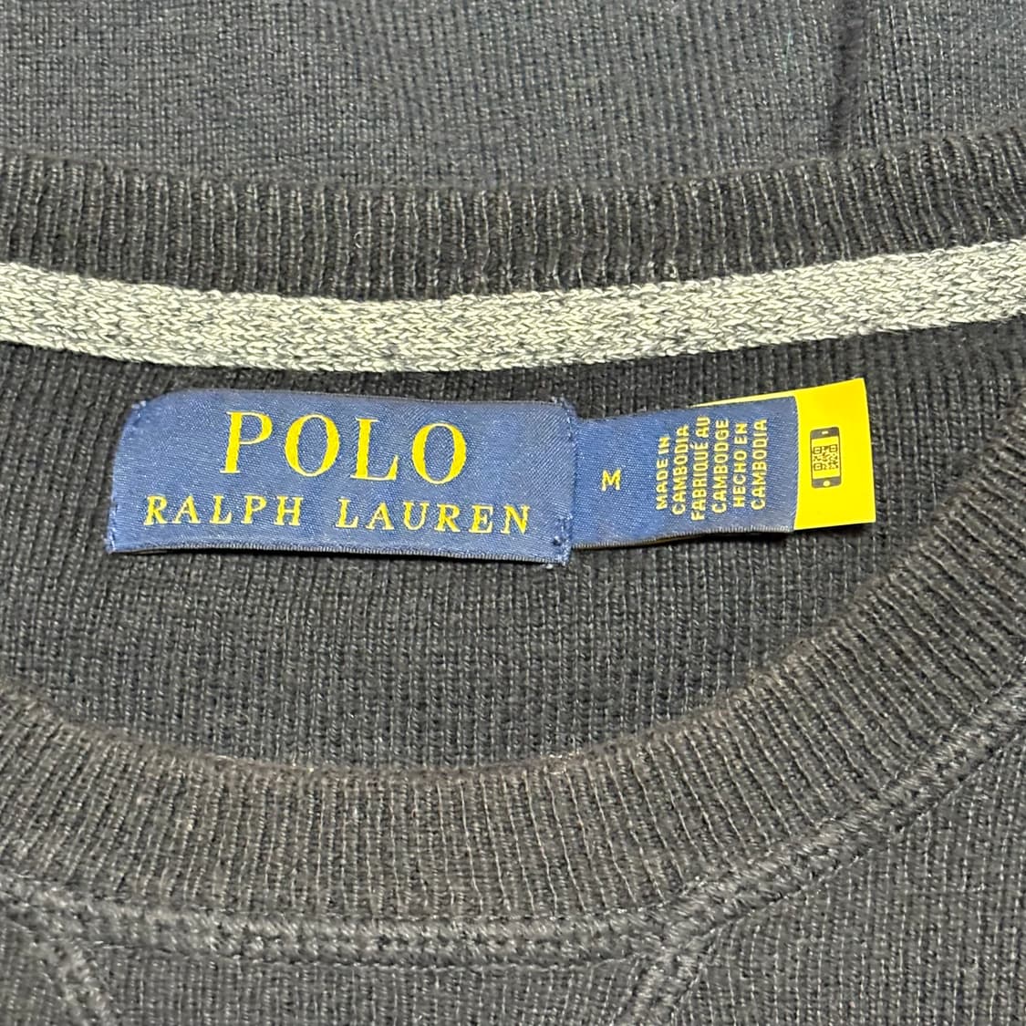 Polo Ralph Lauren 코튼 라운드넥 블랙 니트 상품이미지3