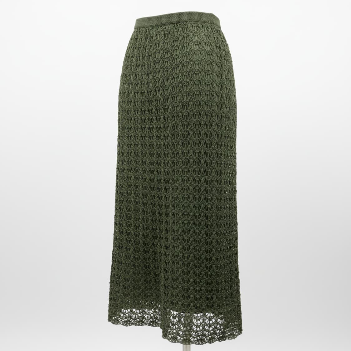 아네스베 AGNES B 카키 크로셰 니트 미디 스커트 1749 상품이미지2