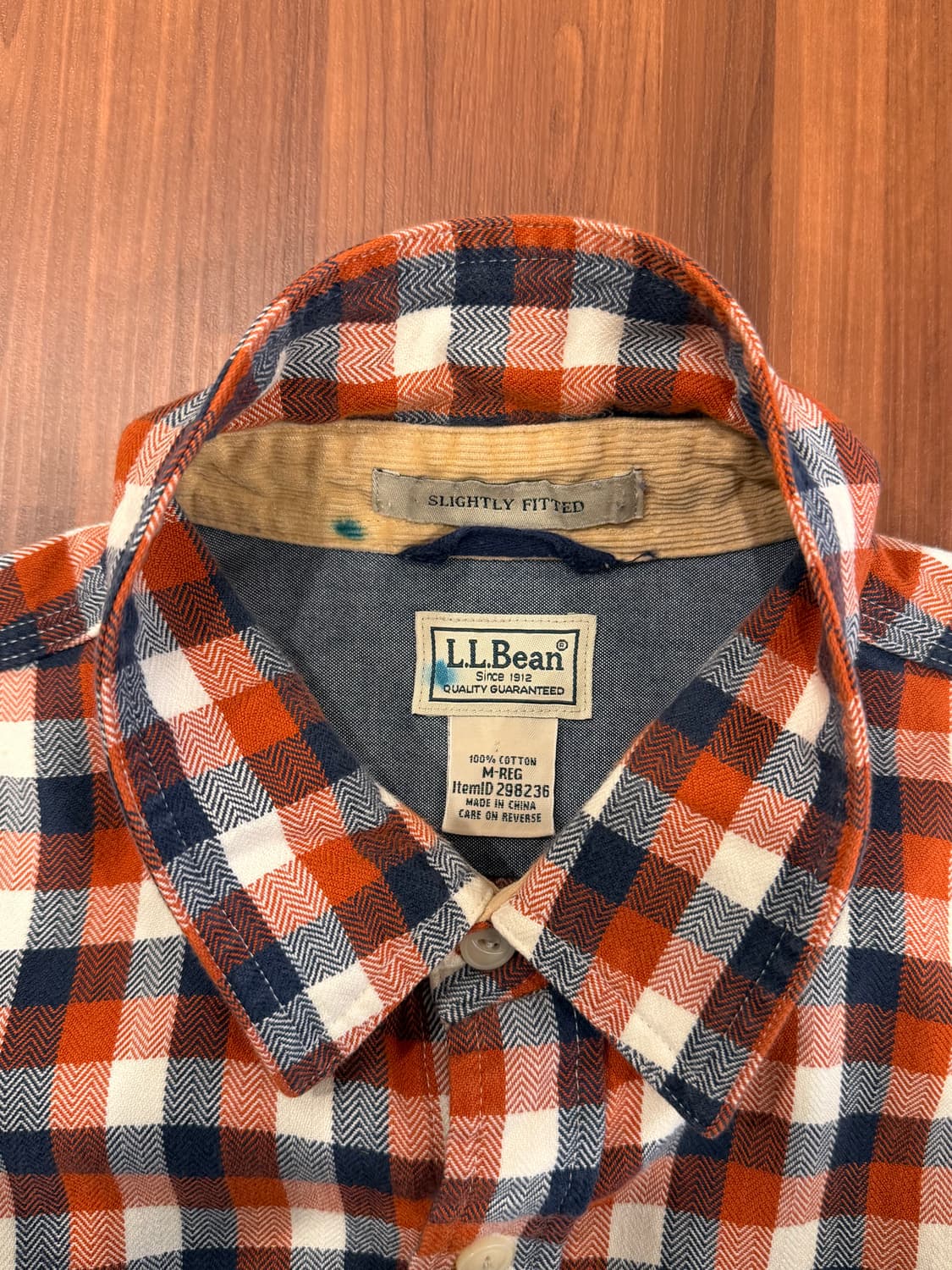 00s L.L.Bean 엘엘빈 헤링본 체크 셔츠 상품이미지8