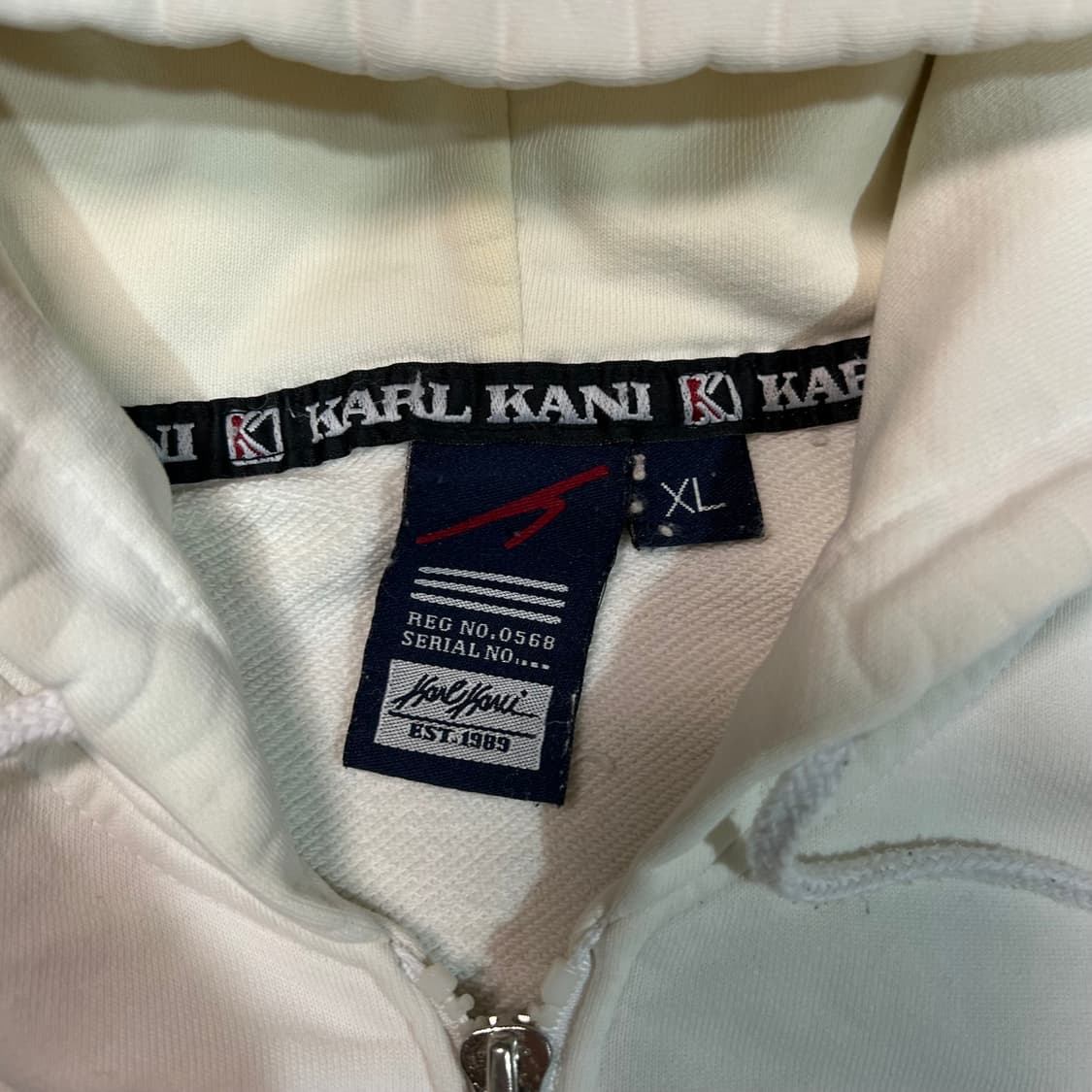 [2XL] 90s 칼카니 글로시 백로고 후드집업 상품이미지5