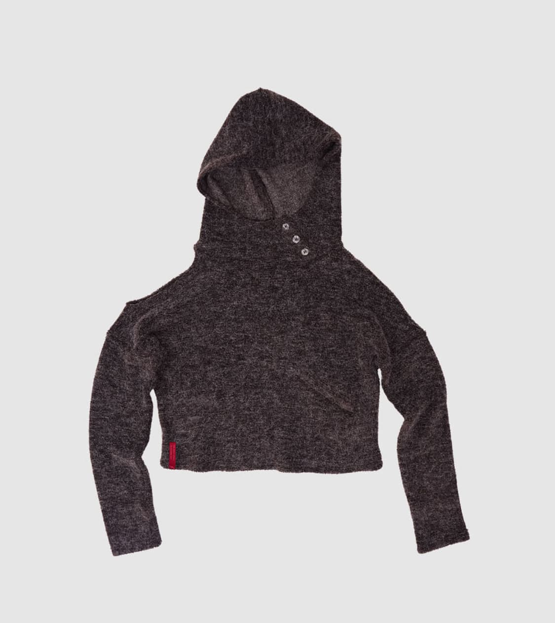 인앤양 니트 숄더 후디 와인 상품이미지2