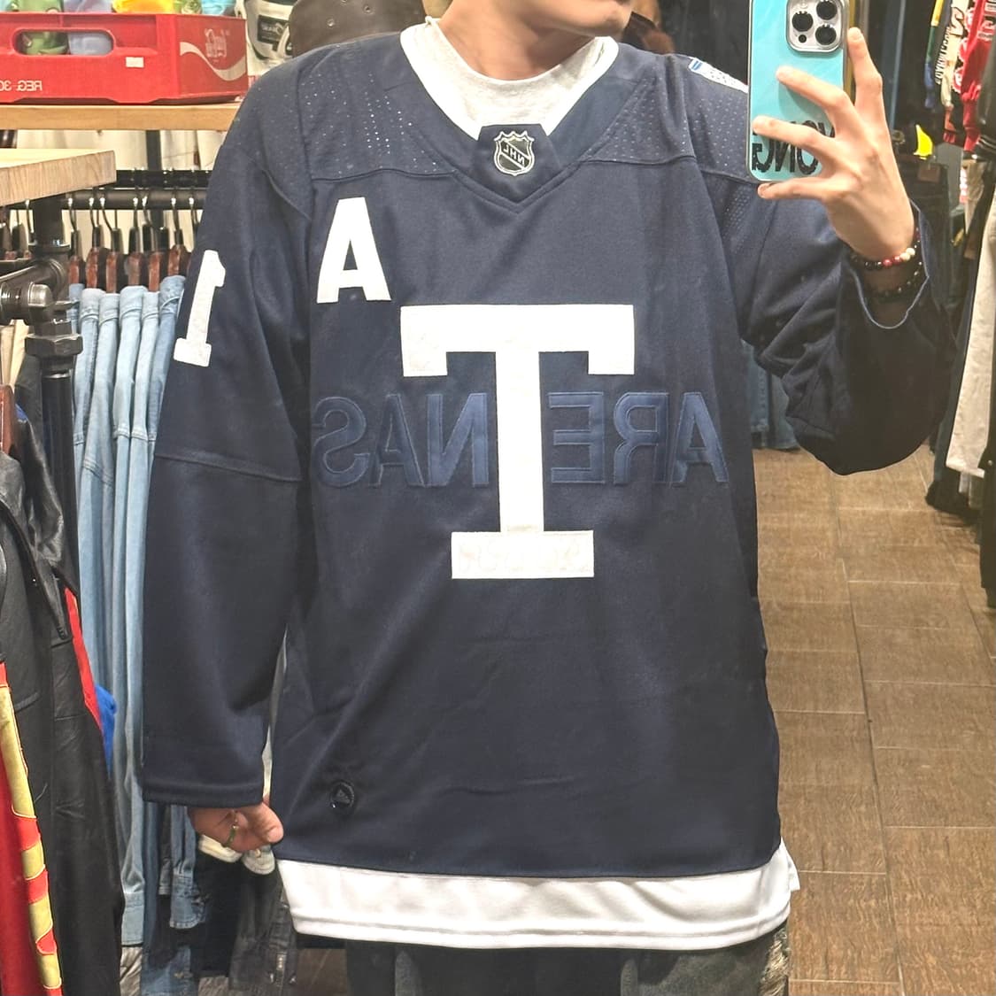 [HI] 아디다스 NHL 긴팔 하키티 네이비 상품이미지1
