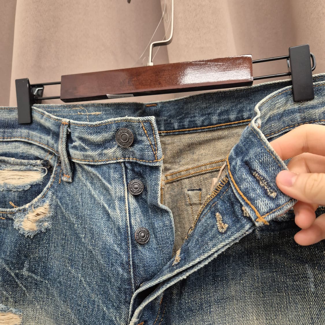 폴로 데님엔 서플라이 빈티지 가공 데님 팬츠 32 상품이미지3