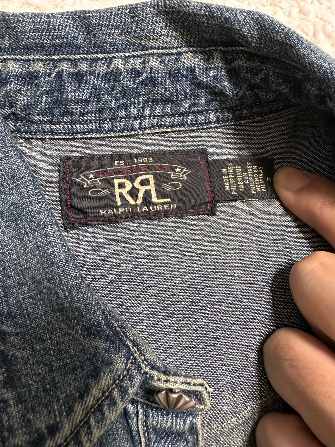 rrl 웨스턴데님셔츠 다크워시 m 상품이미지2