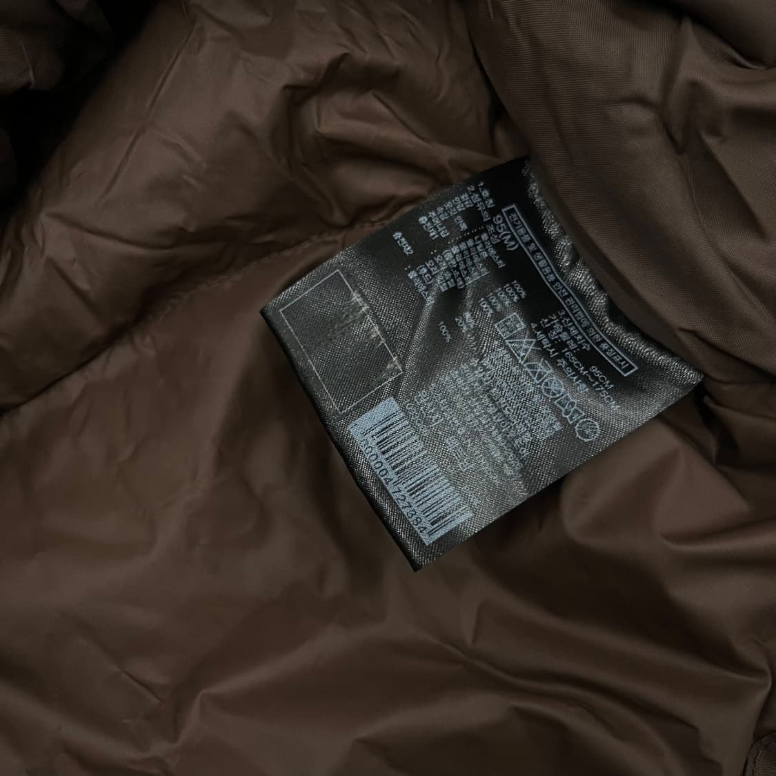 노스페이스 브라운로고 초코맛 후드 패딩 M 상품이미지8