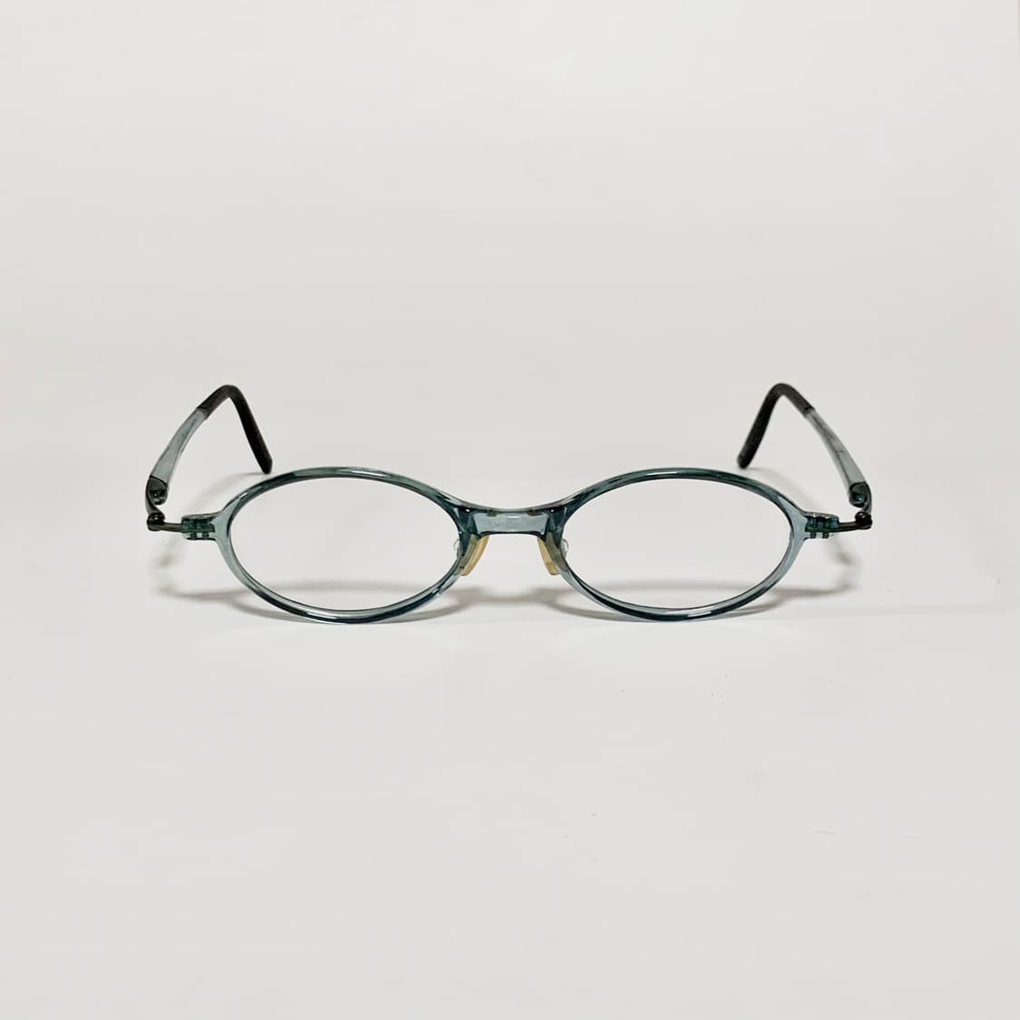 987 Y2K 빈티지 투명 블루 오벌 안경테 여자 남자 공용 레트로 안경 상품이미지1