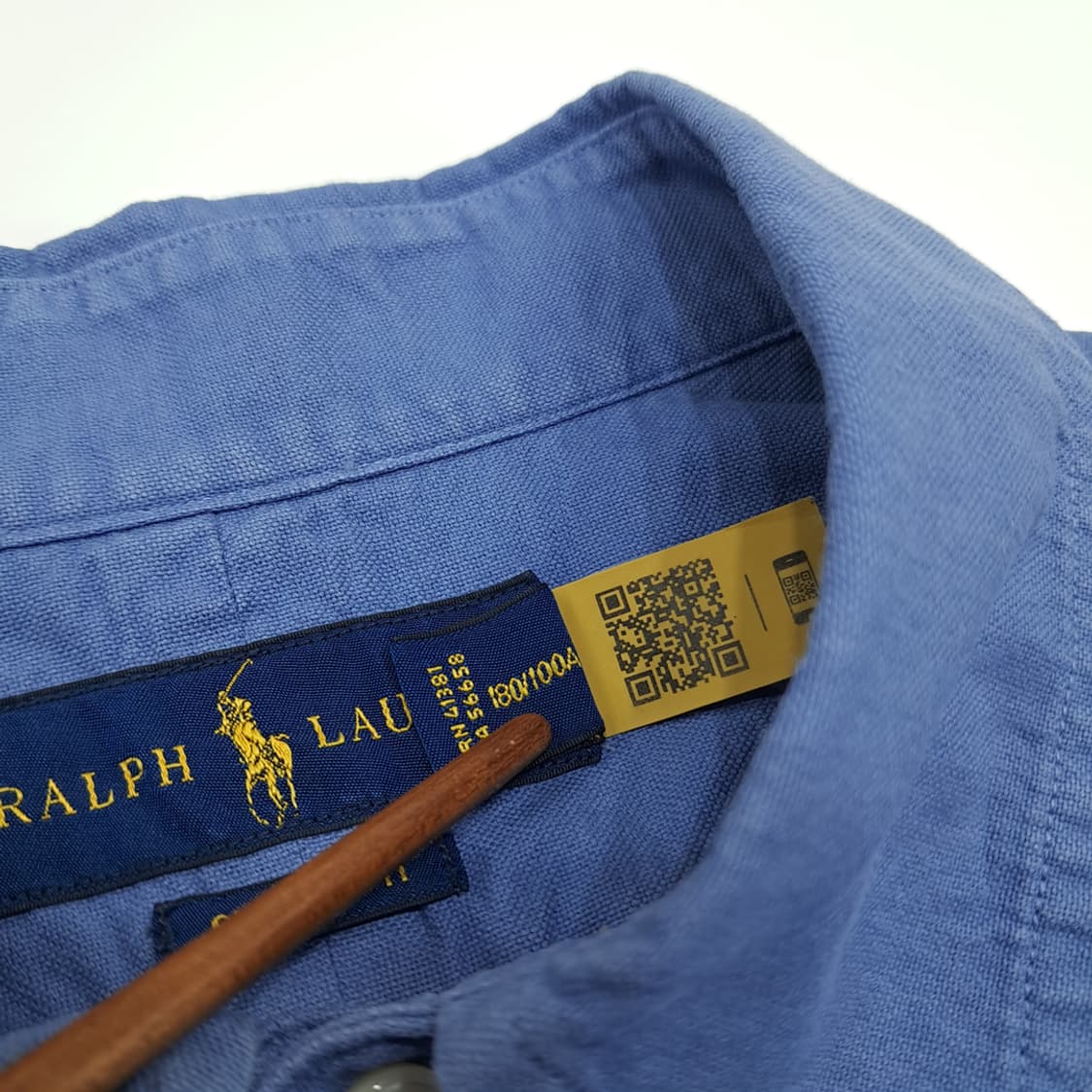 CN915 L 폴로 랄프로렌 QR 블루 긴팔 셔츠 남방 상품이미지5
