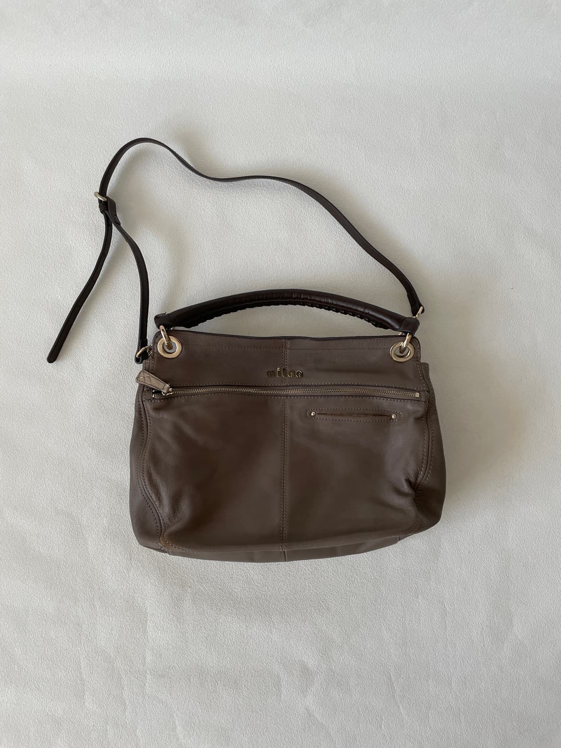 Pre owned 레더 토트 크로스백 상품이미지6