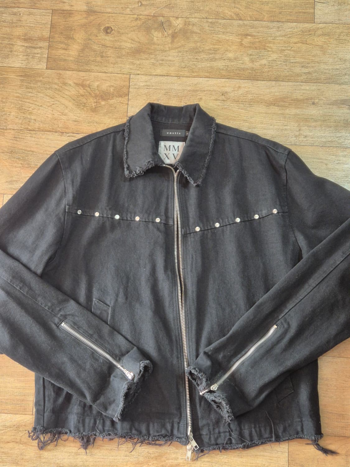 바스틱 스터드 컷 오프 자켓 블랙 상품이미지2