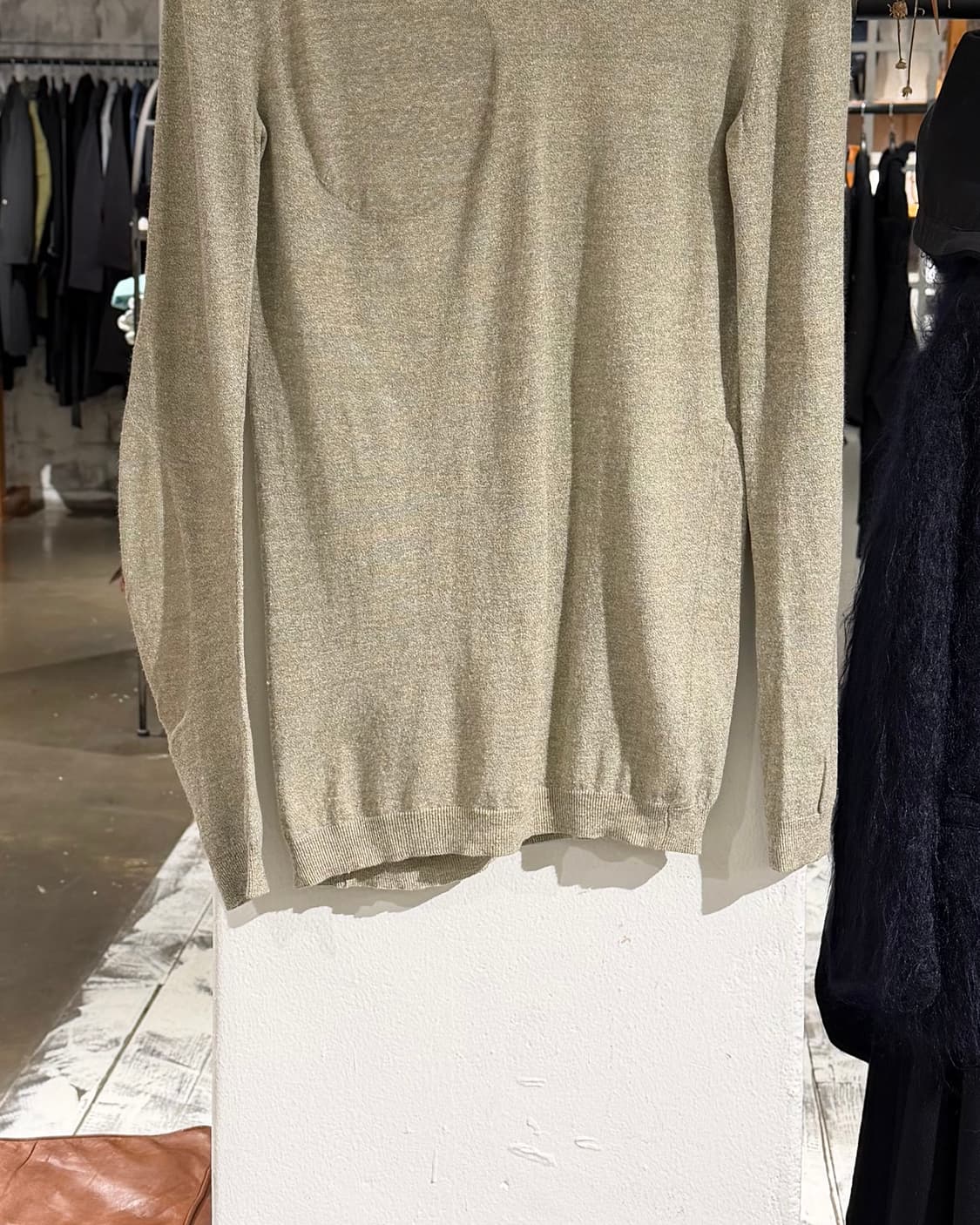 질샌더 베이지 캐시미어 크루넥 니트 스웨터 상품이미지5