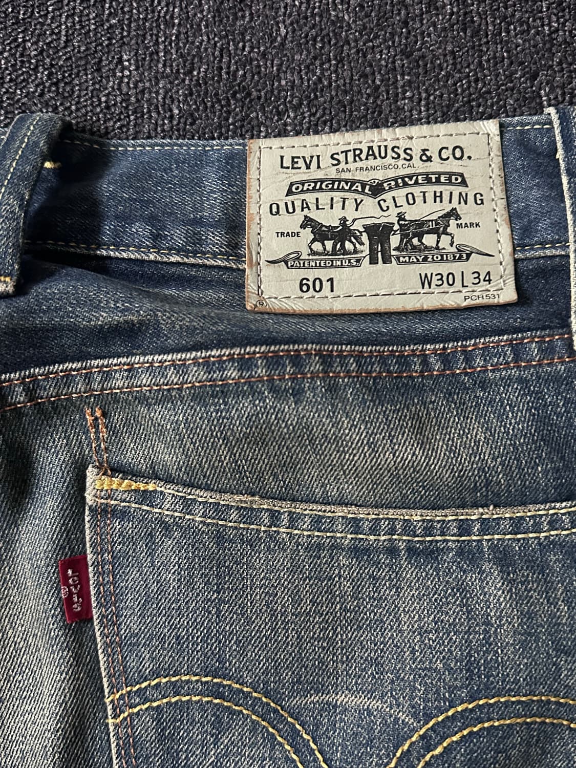 Levi’s 601 Straight 녹워싱 데미지 팬츠 (W30 L34) 상품이미지4