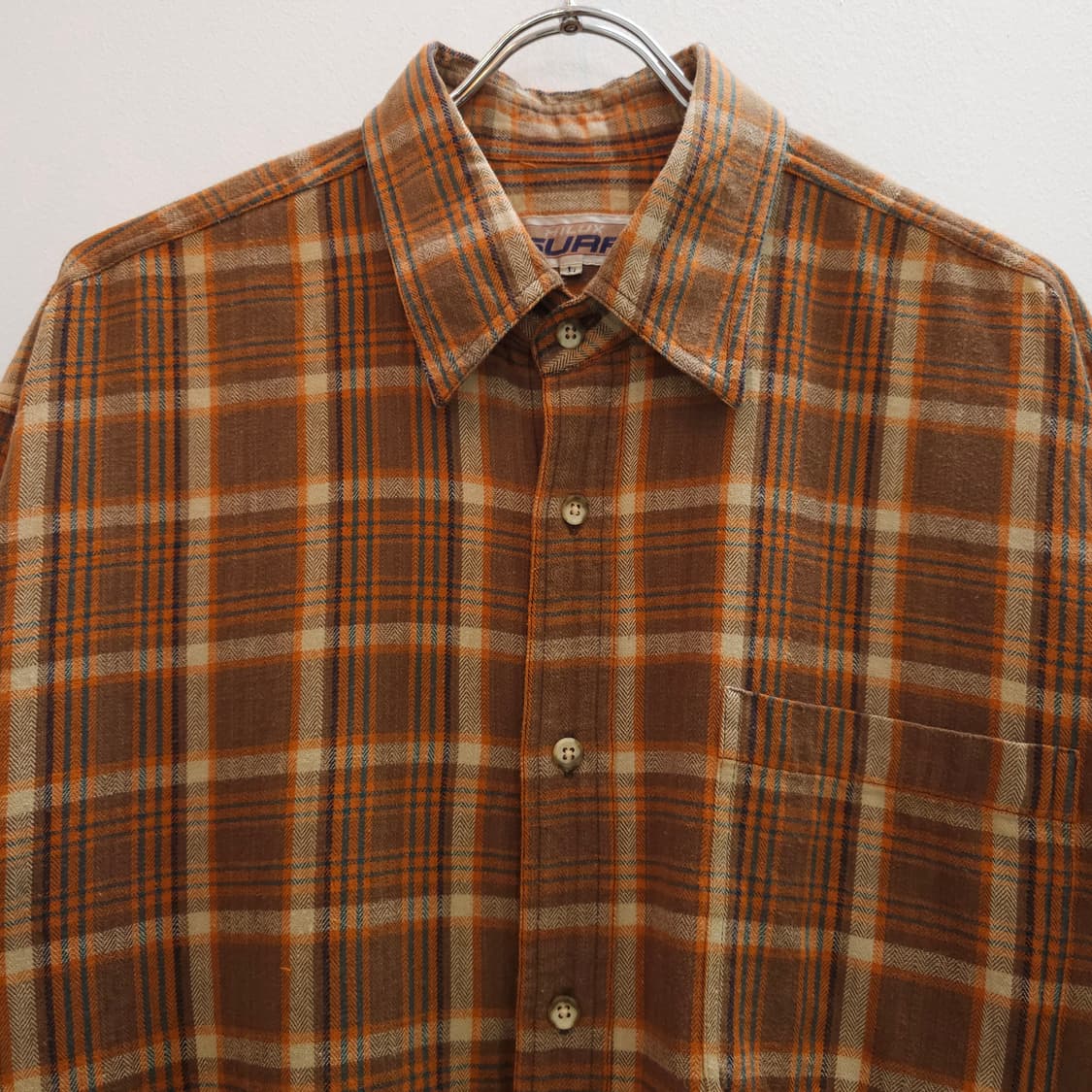 JPN 플란넬 브라운 체크셔츠 상품이미지2