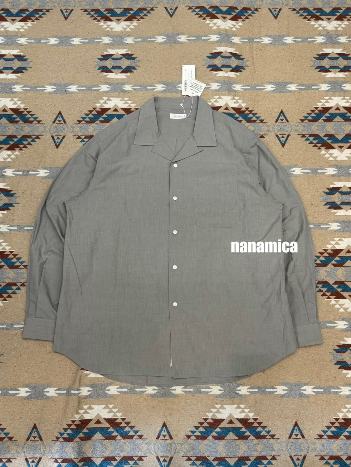 [L][105] 나나미카 오픈카라 엔드 온 엔드 셔츠 그레이  상품이미지1