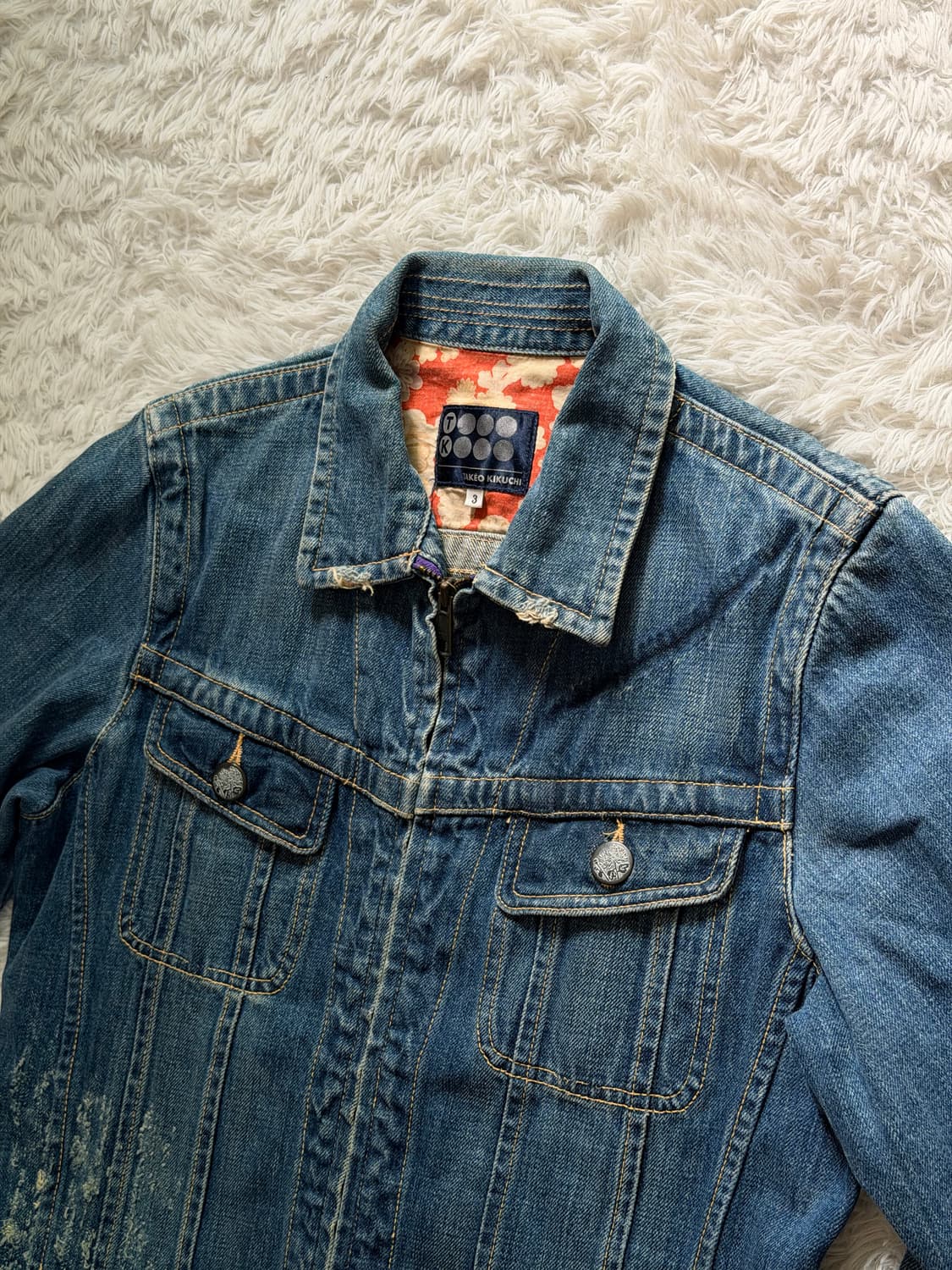 TK Takeo Kikuchi] 빈티지 워싱 데님 자켓 (플라워 패턴 안 상품이미지1