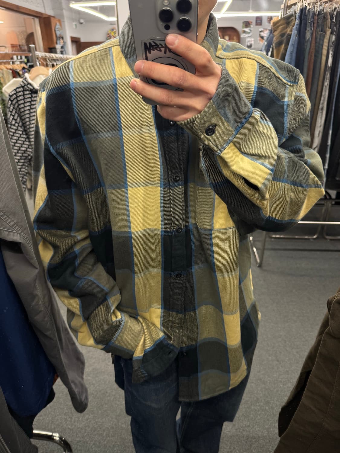 3XL)할리데이비슨 빈티지 후면 러버 프린팅 플란넬 체크 긴팔셔츠 상품이미지1