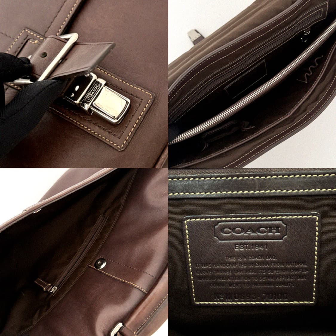 코치 버클 브리프케이스 다크브라운 크로스 서류가방 상품이미지10