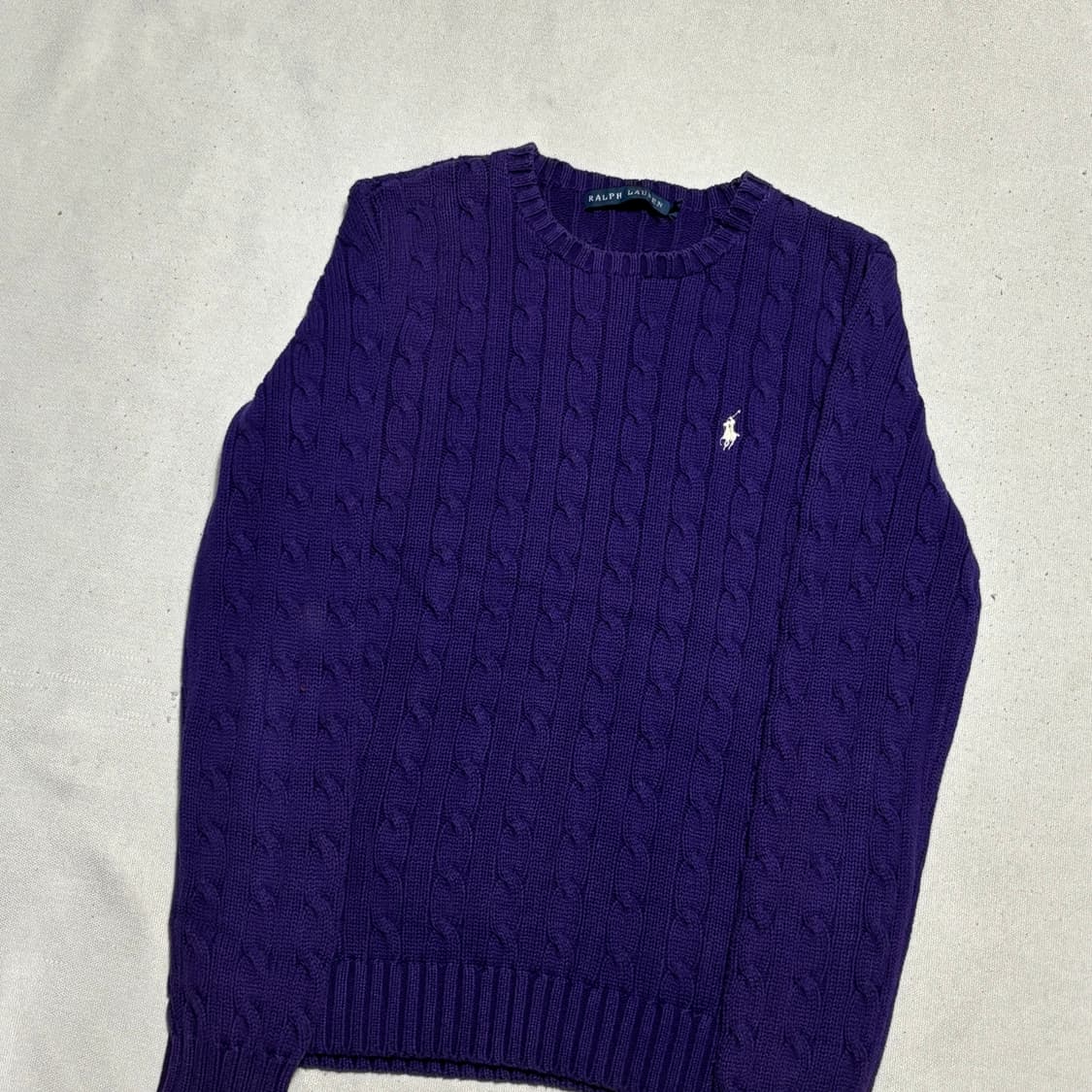 M 폴로랄프로렌 여성용 퍼플 케이블 니트  상품이미지1