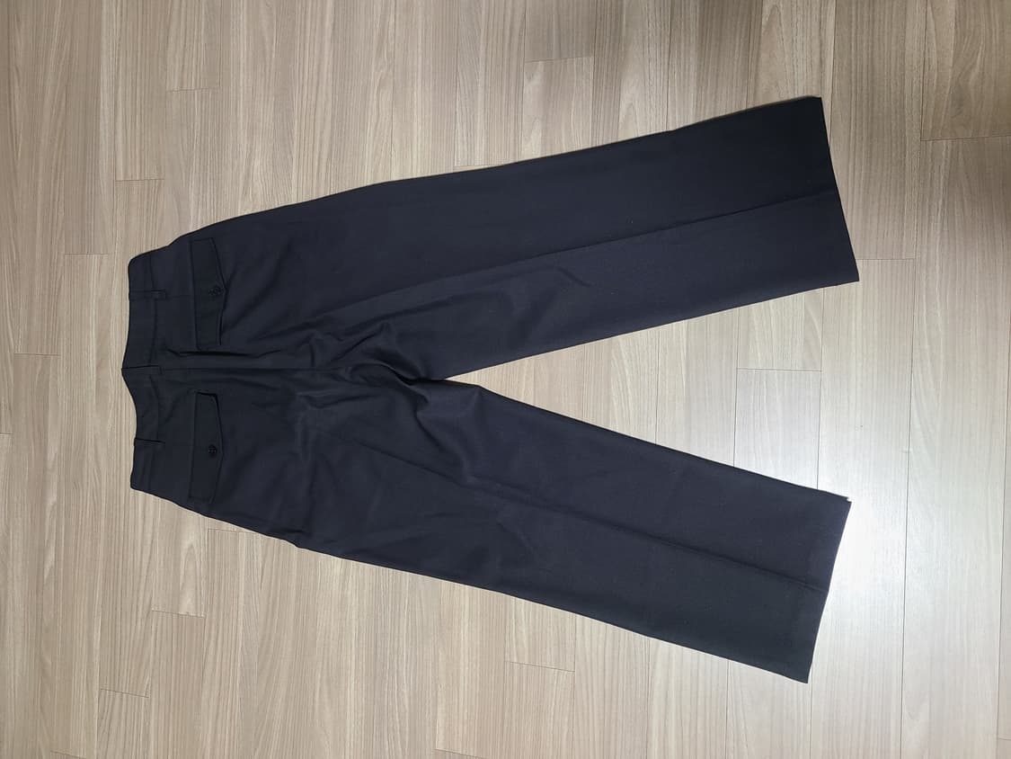 [S]인사일런스 벨티드 투 플리츠 울 팬츠 블랙 상품이미지3