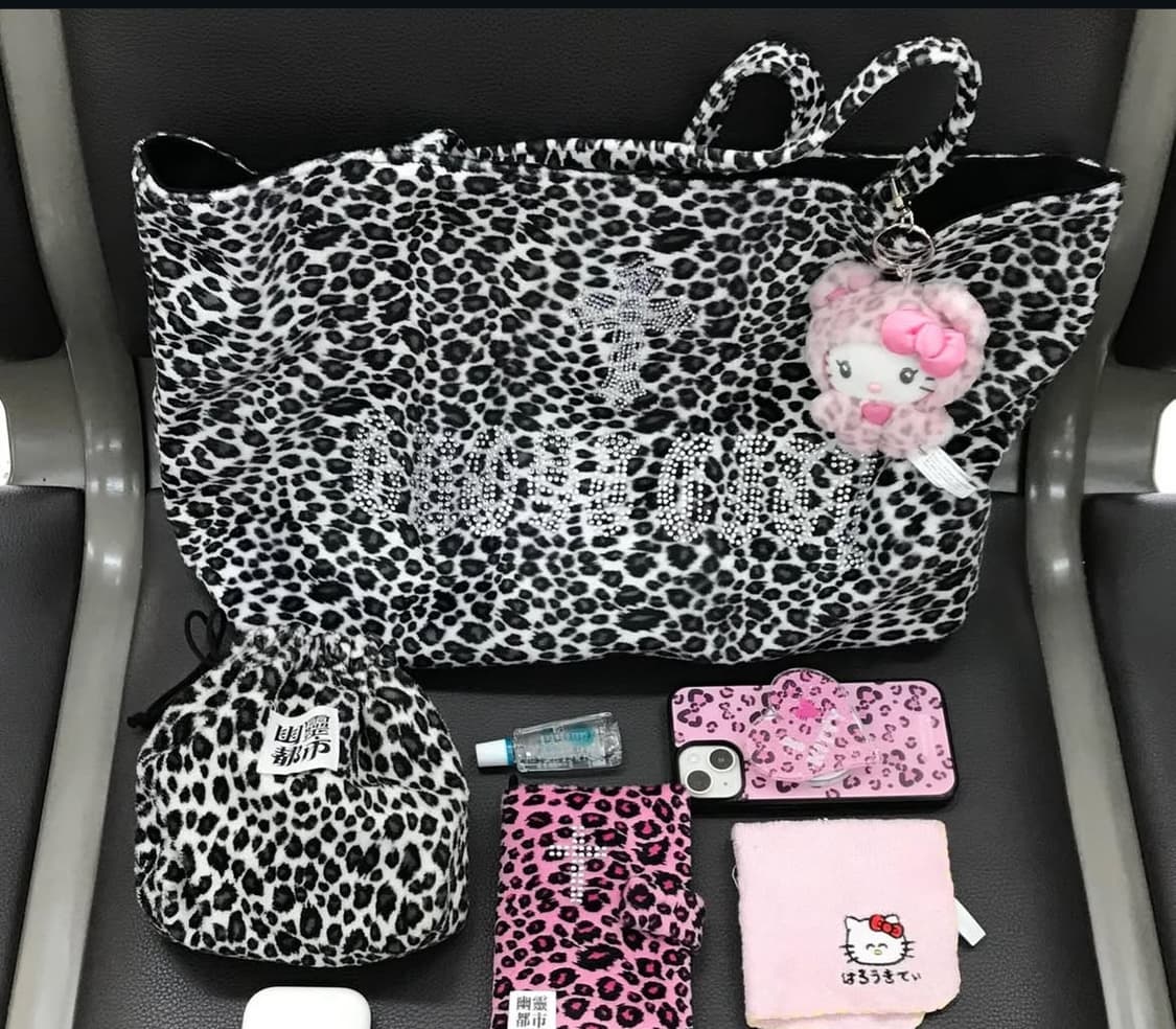 유령도시 레오파드 숄더백 블랙 상품이미지2