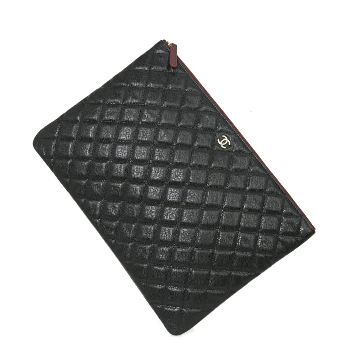 샤넬 캐비어 클러치 라지 CC 골드 블랙 파우치 A82552 상품이미지10