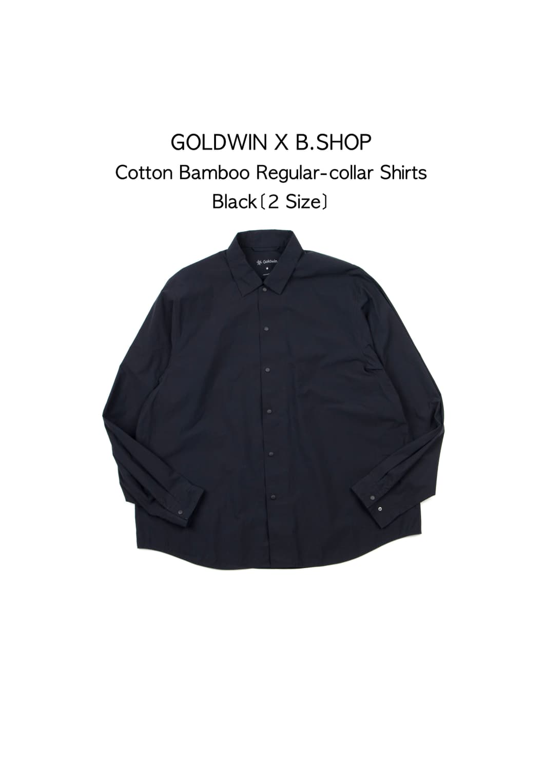 Goldwin 비샵별주 코튼 밤부 레귤러 칼라 셔츠 블랙  상품이미지1