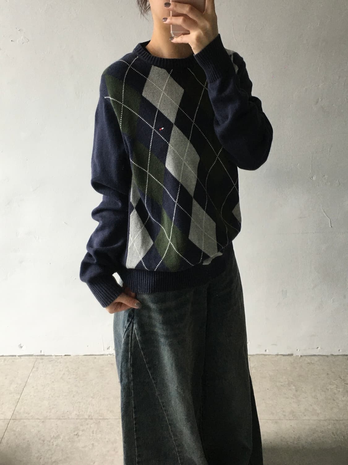 타미힐피거 아가일패턴 니트 상품이미지2