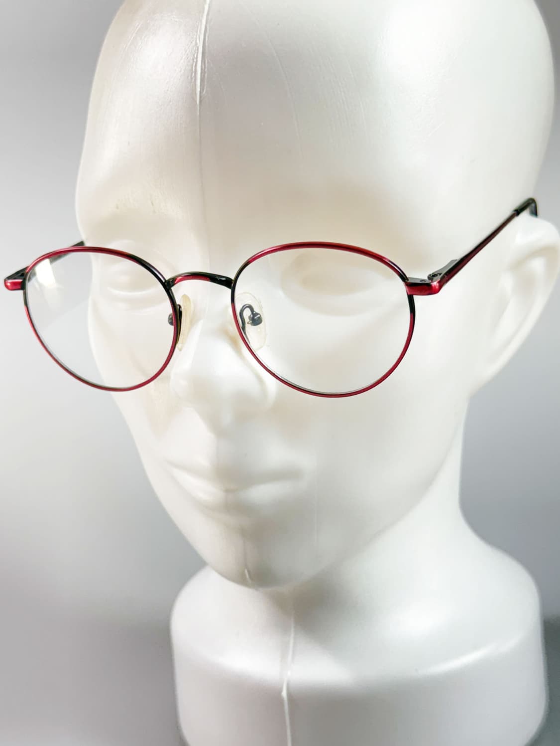 90s 유럽제 핑크 블랙 투톤 슬림 라운드 빈티지 안경 상품이미지8