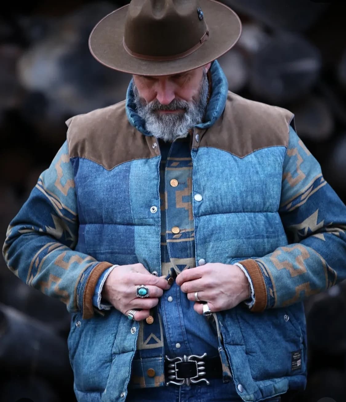 S 폴로 데님엔서플라이 웨스턴 조끼베스트패딩 상품이미지1