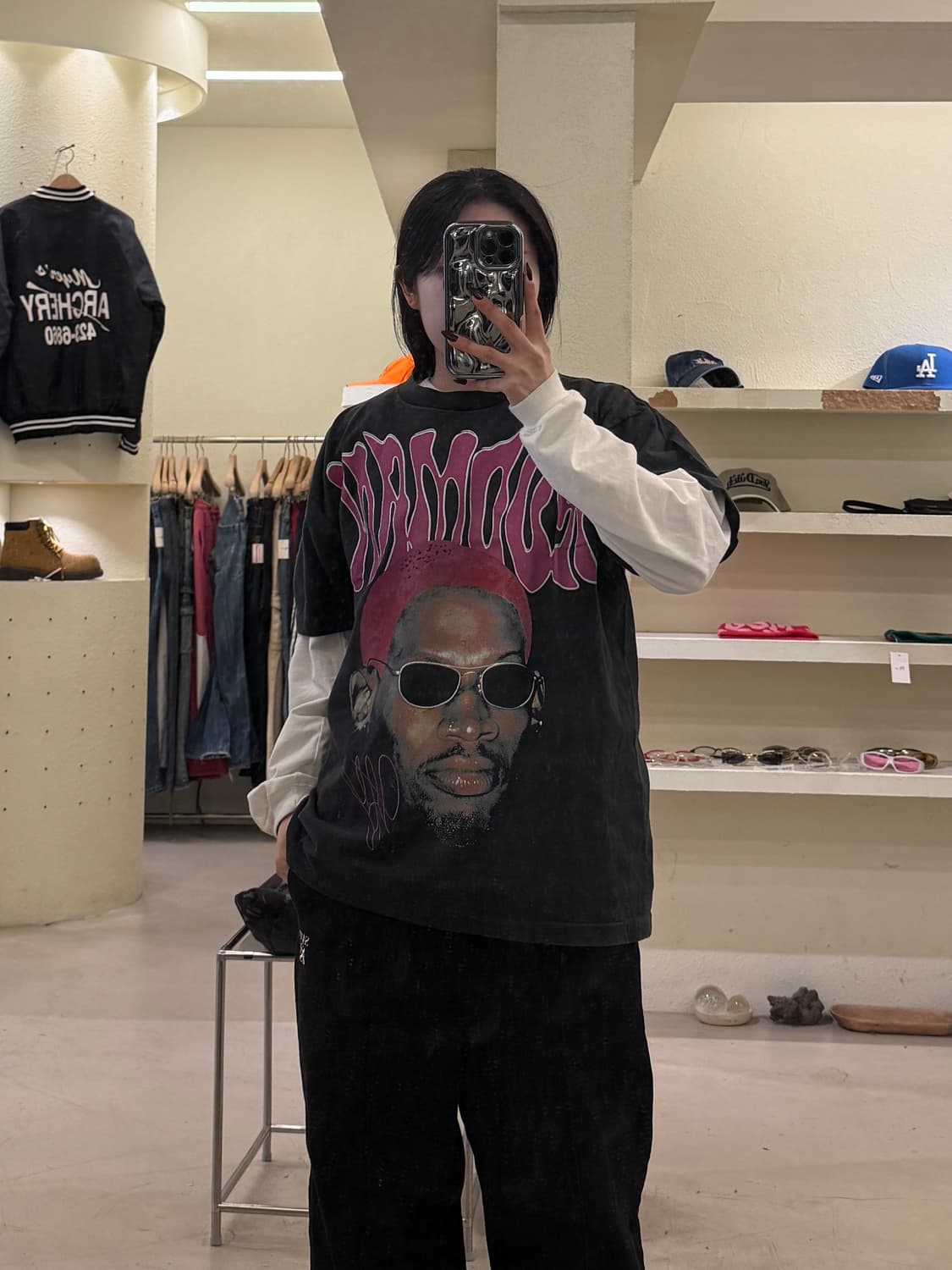 빈티지 데니스 로드맨 프린팅 반팔 티셔츠 U1284 상품이미지1