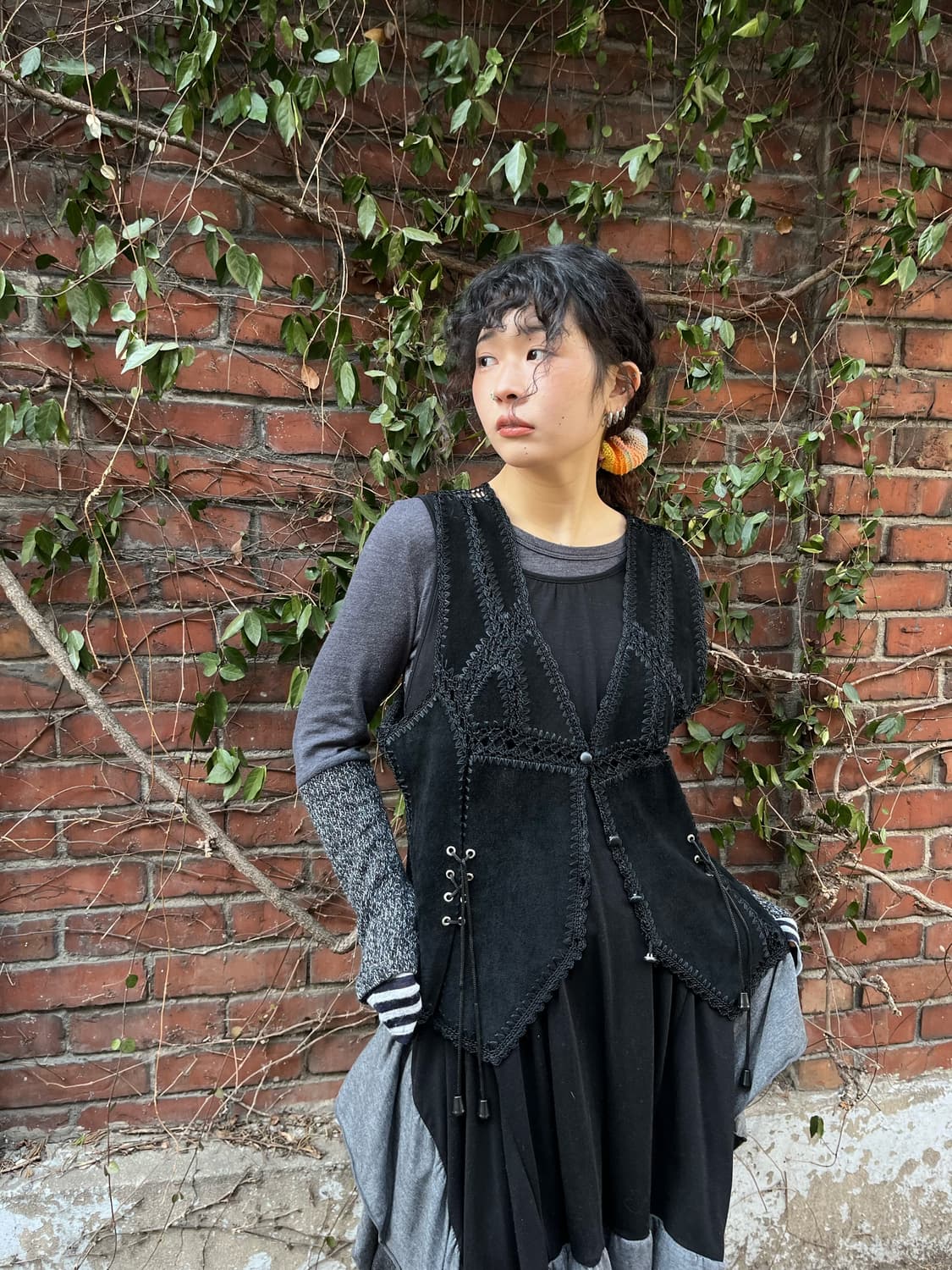 블랙 스웨이드 패치 베스트 상품이미지1