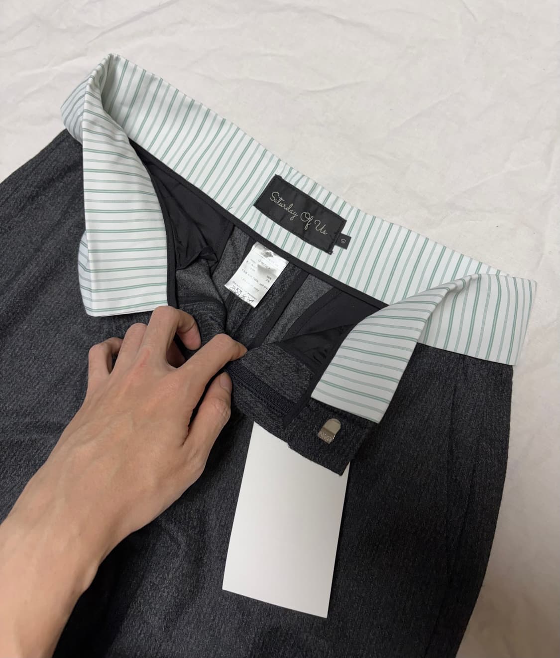 [새상품] STU 울 스트라이프 플레어 슬랙스 팬츠 / S 상품이미지4