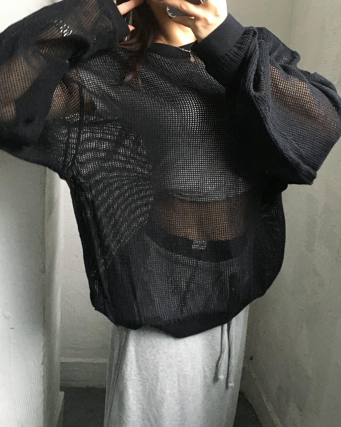 Stussy 스투시 코튼 메쉬 롱 슬리브 블랙컬러 상품이미지4