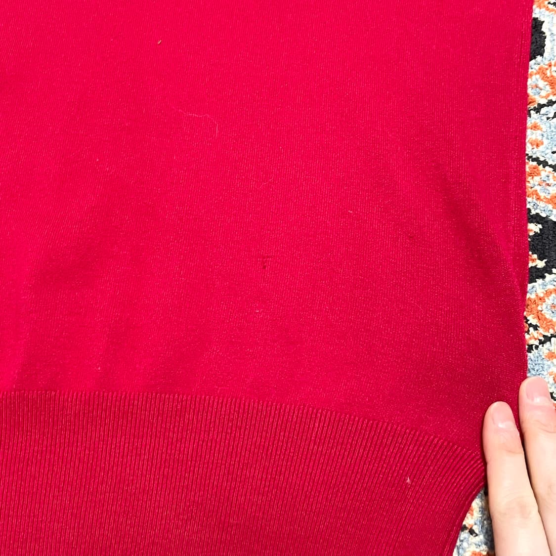 자라 레드 나일론 슬림핏 니트 여성S 상품이미지4