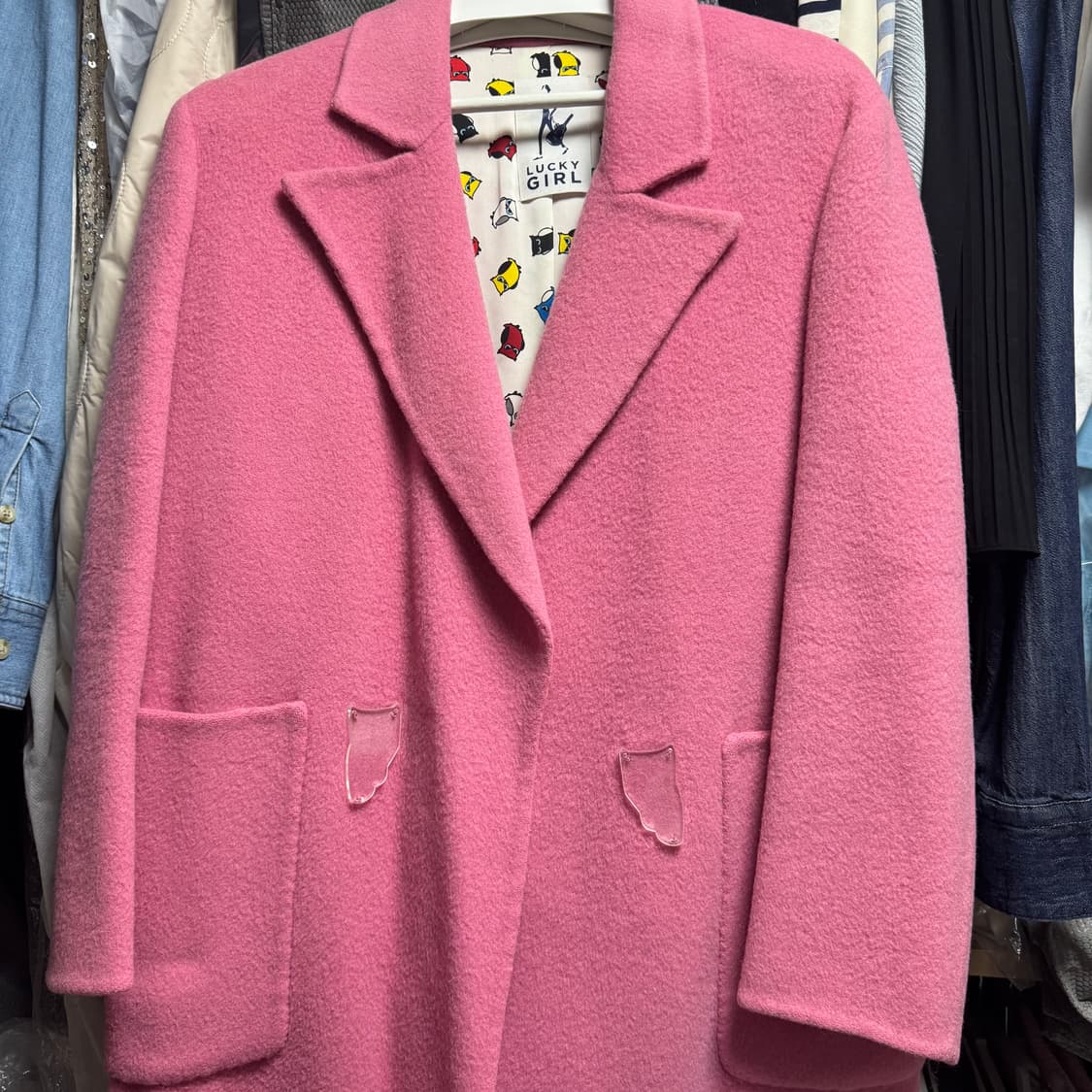 럭키슈에뜨 핑크 코트 상품이미지2
