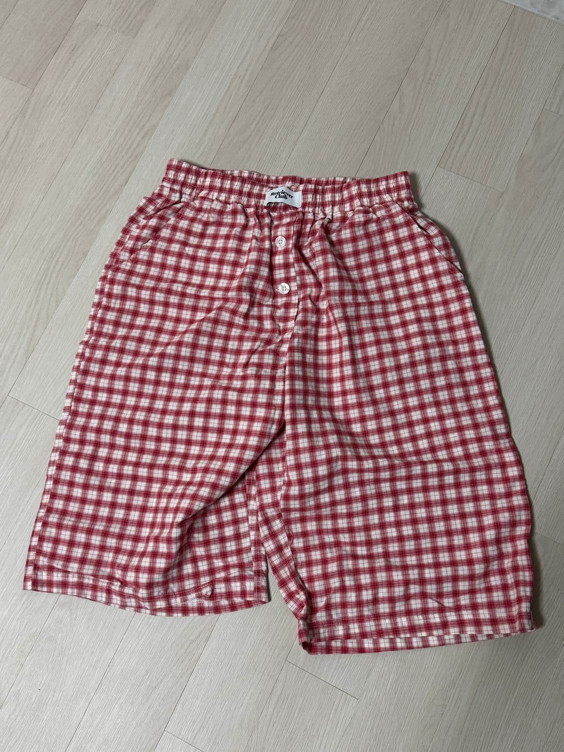 리트리버클럽 체크 반바지 상품이미지1