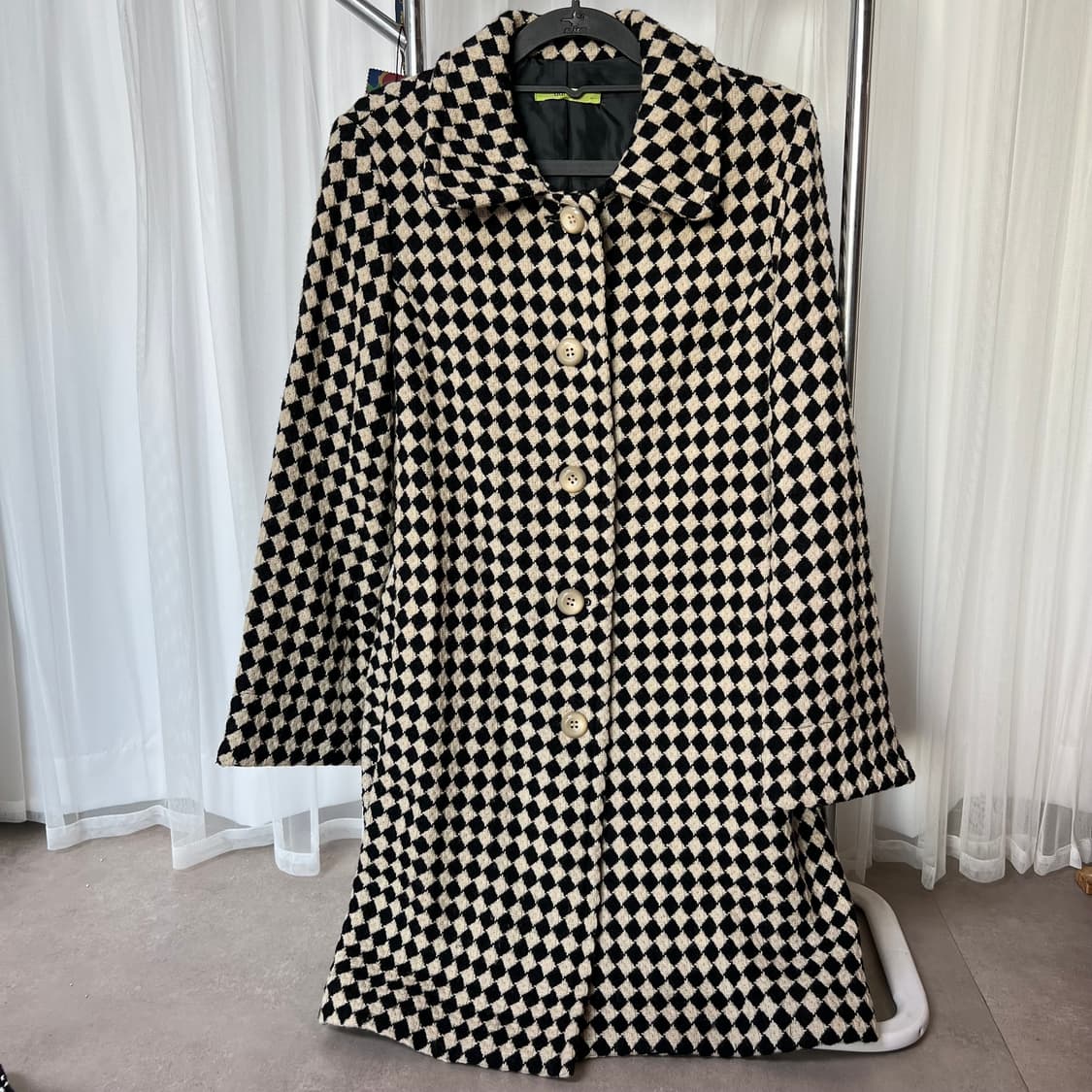 다이아몬드 패턴 벨트 코트자켓 상품이미지5